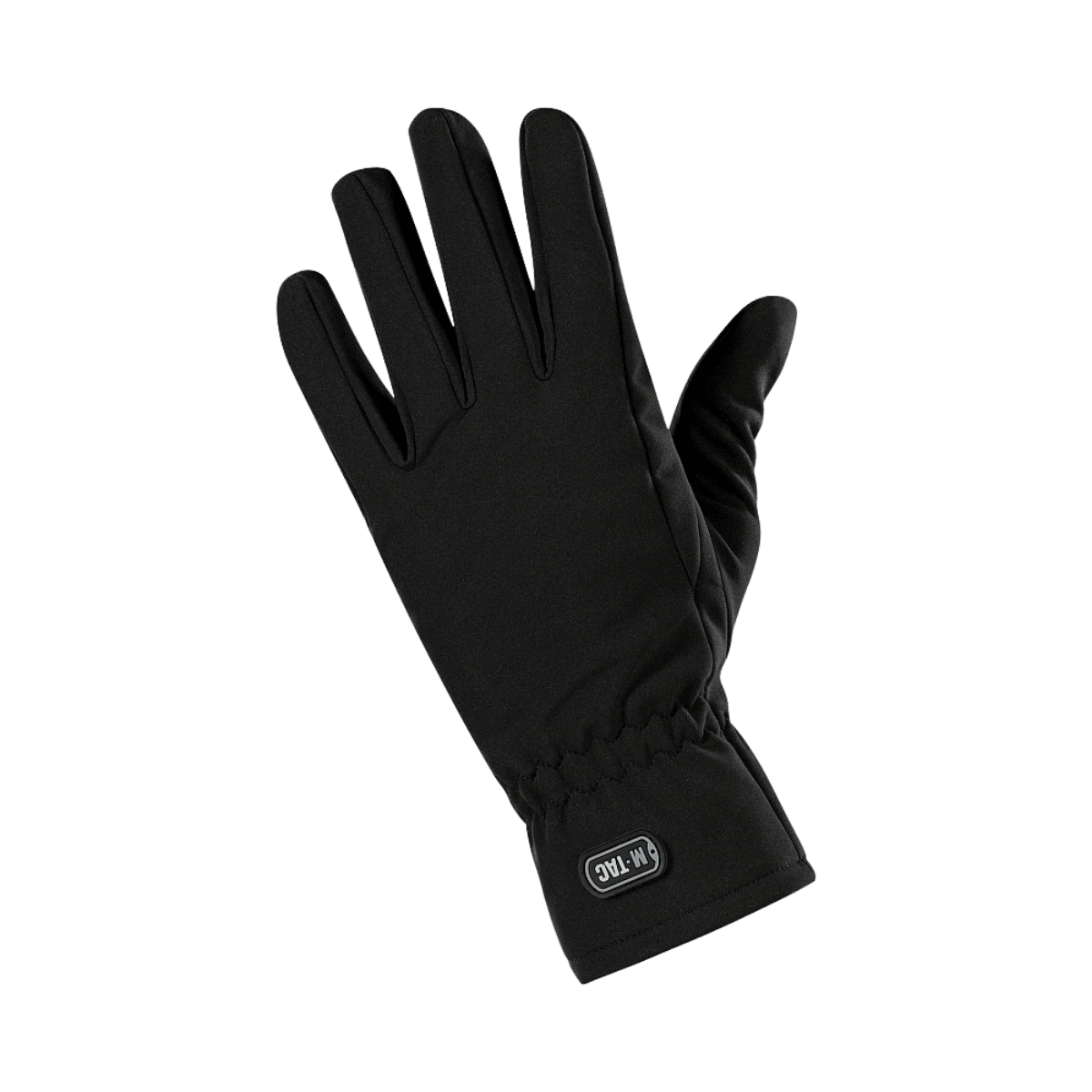 M-Tac Vinterhandsker Soft Shell musta, suunniteltu maksimaaliseen sääsuojaukseen minimalisella painolla ja tilavuudella.