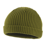 M-Tac Watch Cap 100% Akryl vihreänä, neulepipo matalalla mallilla ja kaksinkertaisella käänteellä, ihanteellinen viileään säähän. Saatavana S, M, L, XL.