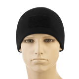 M-Tac Watch Cap Elite Fleece Beanie Hat Velcro, Velcro-paneeli mustana, täydellinen ulko- ja taktiseen käyttöön kylmässä säässä.
