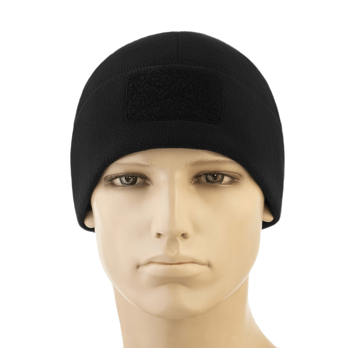 M-Tac Watch Cap Elite Fleece Beanie Hat Velcro, Velcro-paneeli mustana, täydellinen ulko- ja taktiseen käyttöön kylmässä säässä.