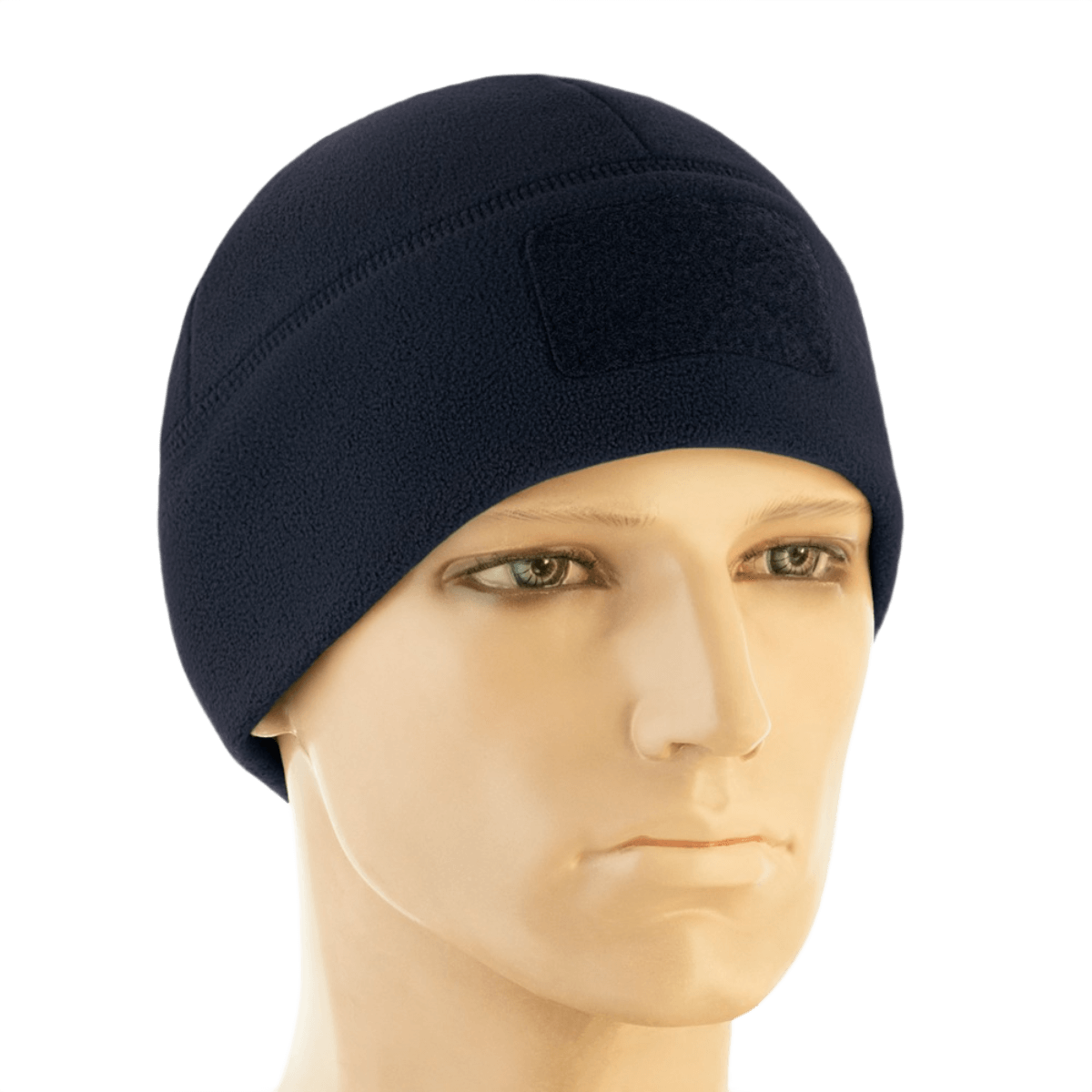 M-Tac Watch Cap Elite Fleece Beanie Hat Velcro kylmään säähän ja taktiseen käyttöön, mannekiinilla.