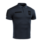 M-Tac Polo Elite Tactical Coolmax tummansininen poliisi- ja turvallisuustyöhön, kosteutta siirtävä ja hengittävä kangas.