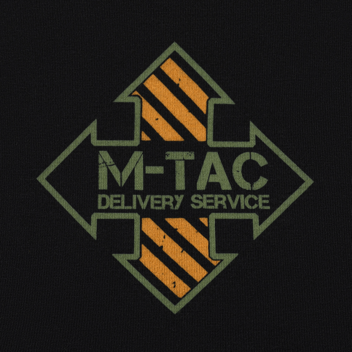 M-Tac T-paita Mavic Delivery Service -logo mustalla taustalla, amerikkalaisen pin-up-kulttuurin inspiroima (WWII).