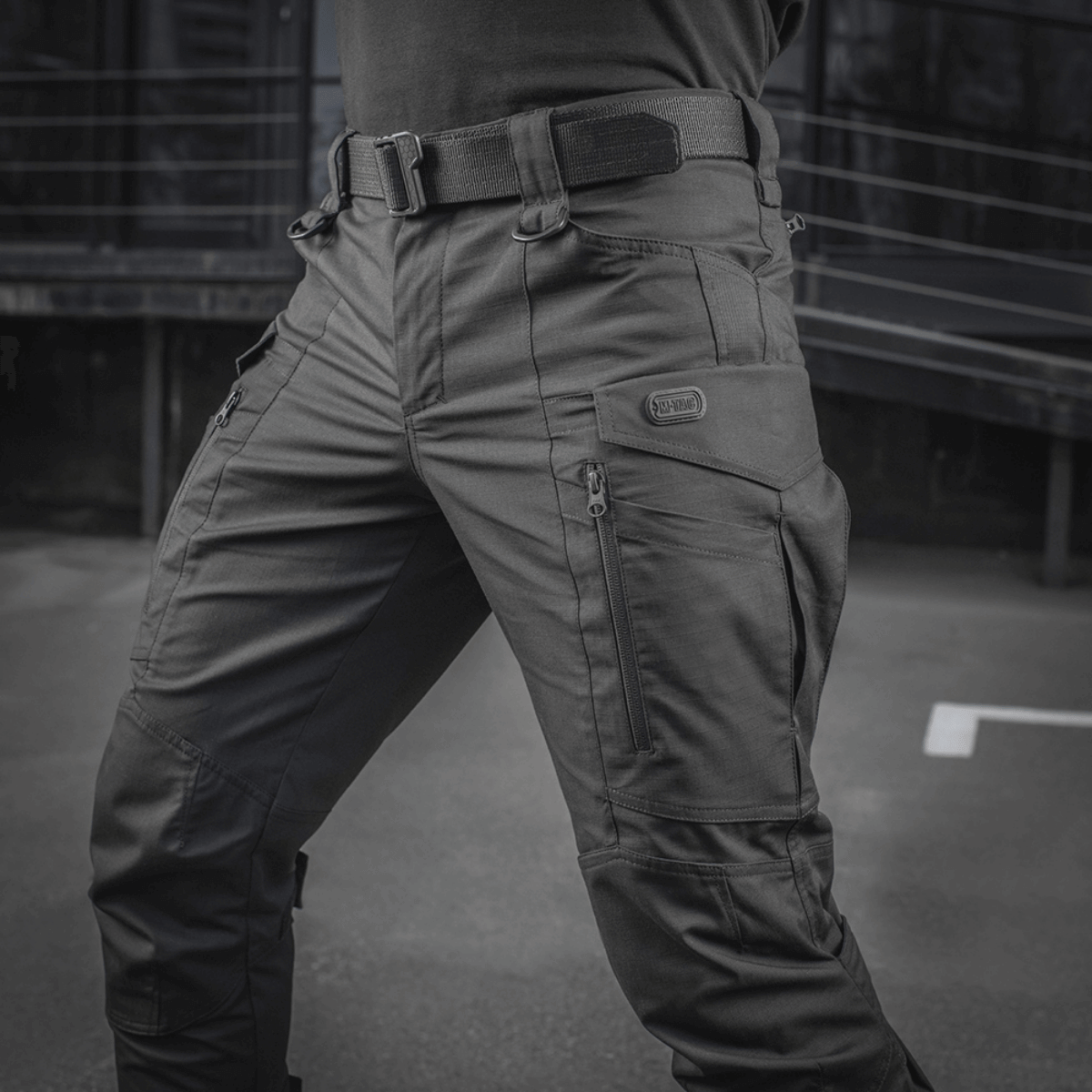 M-tac taktiset housut Conquistador Gen. I Flex, tukevat ja kulutusta kestävät housut ulkoiluun, valmistettu polycotton Rip-stop Flex -kankaasta